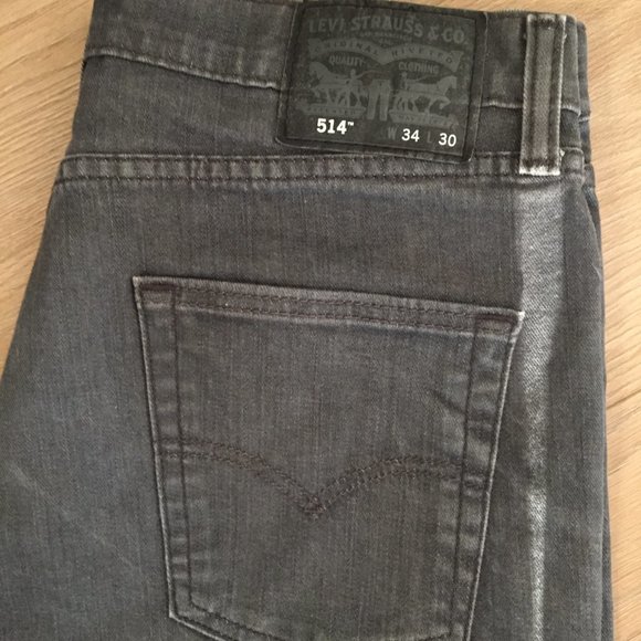 LEVIS Men's 514 Straight Leg Jeans W34 L30 - Charcoal - Picture 5 of 10